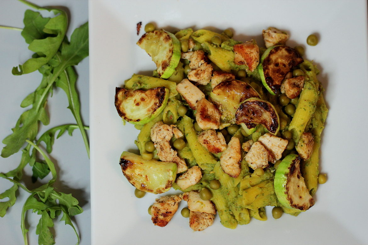 pesto z zielonego groszku i rukoli 1